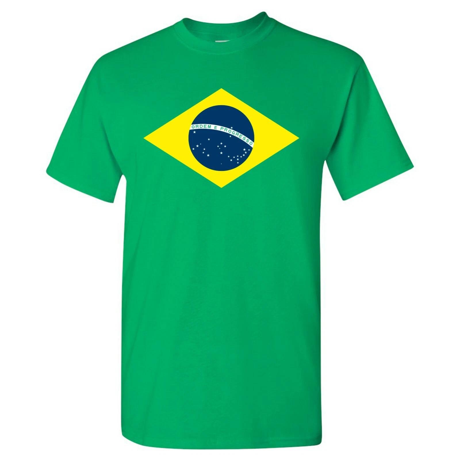 Brazil Latin American Flag Basic Cotton T-Shirt - Irish Green M