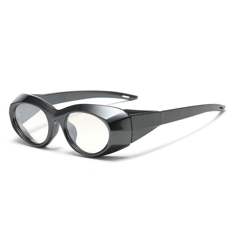 Fashion Oval Sunglasses Y2K Sporty Sun Glasses for Women Men UV400 Protection Metallic Silver Shades Hip Hop Streetwear