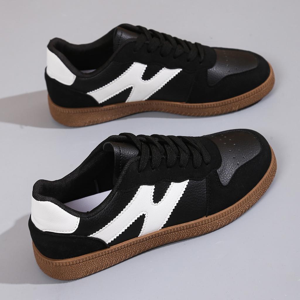 2025 new fashion versatile casual flat shoes color matching retro trend sports board shoes German training white shoes women's shoes