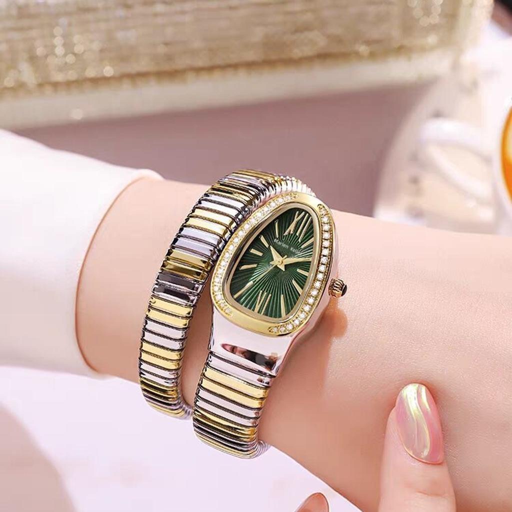 Elegant Design Ladies Watches Unique Snake Shaped Design Bracelet Women's Quartz Wristwatches Best Gift