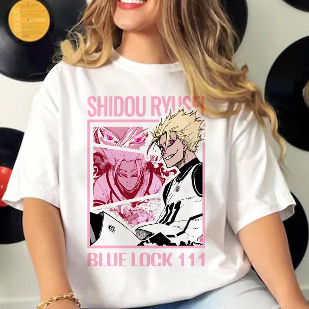 Japanese Anime Blue Lock T Shirt Women Men Short Sleeve T-shirt Harajuku Tops Tees Cartoon Streetwear