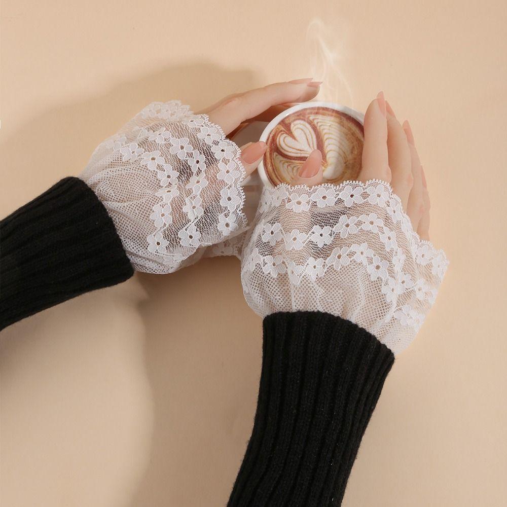 Fashion Lace Ruffled Wrist Fake Sleeves Cuffs Costume Accessory Soft Fake Cuff Comfortable Wrist Cuff Wedding