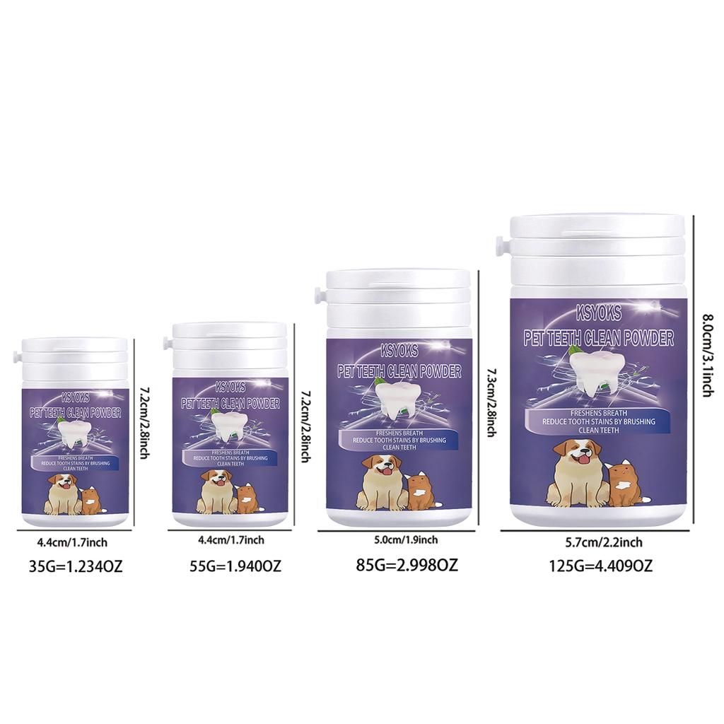 Pet tooth powder efficiently cleans the surface of teeth and helps maintain children's oral hygiene