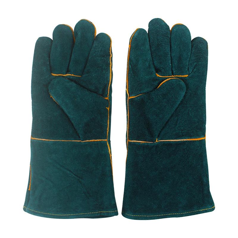 Pet anti-bite gloves for dog training, anti-cat scratch and nail-cutting gloves,  bite gloves for hamsters, thickened long anti-bite gloves 35CM зелёный