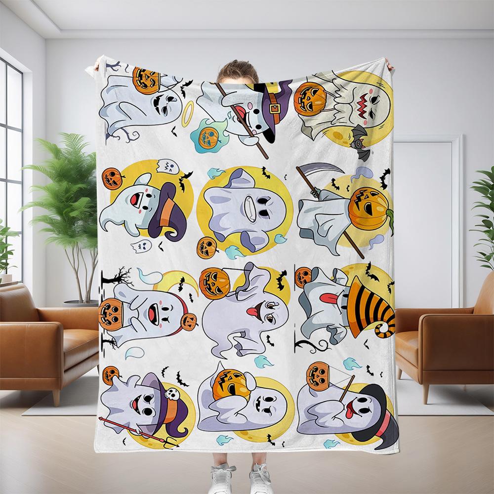 Halloween decorations Printed Blanket for Sofa Bed Travel Camping Living Room Office Conditioning Blanket for All Seasons Gifts
