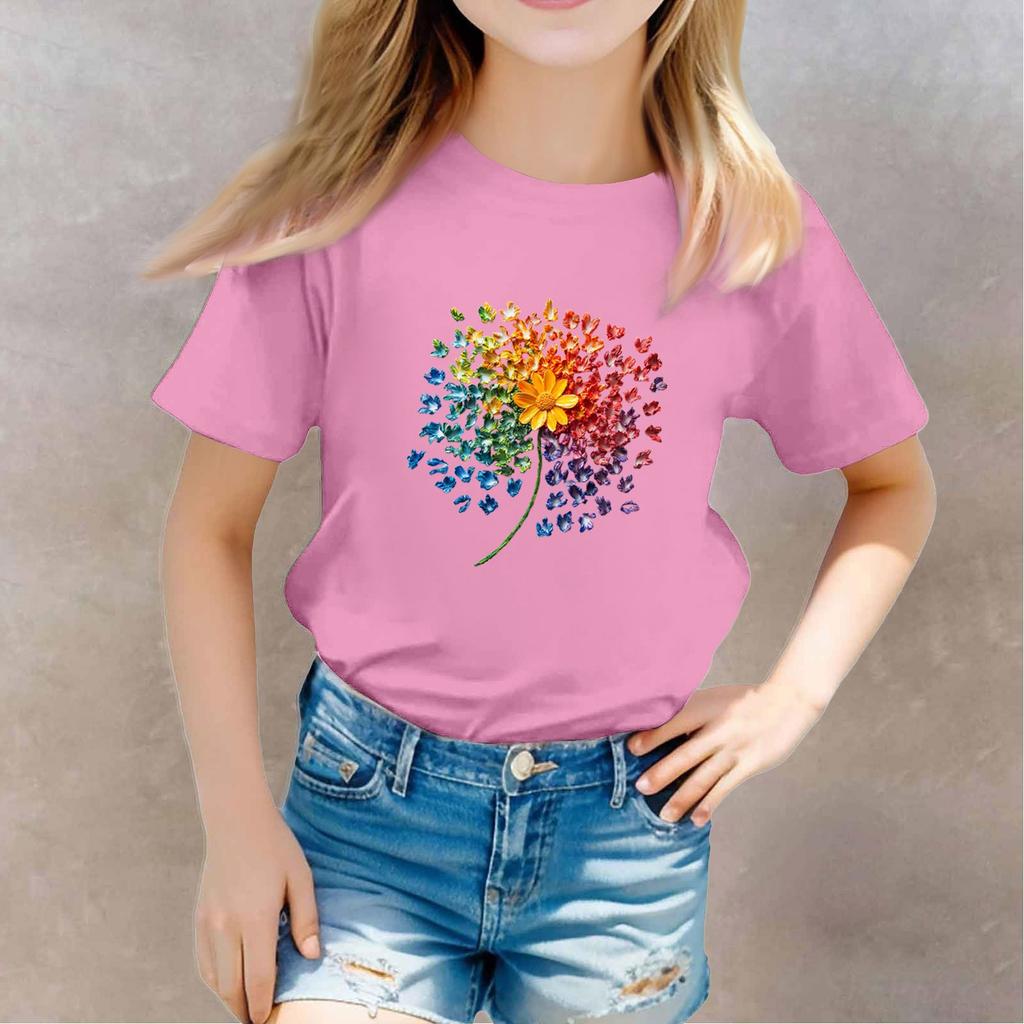 Camiseta infantil para meninos e meninas, camiseta de manga curta estampada para meninos e meninas