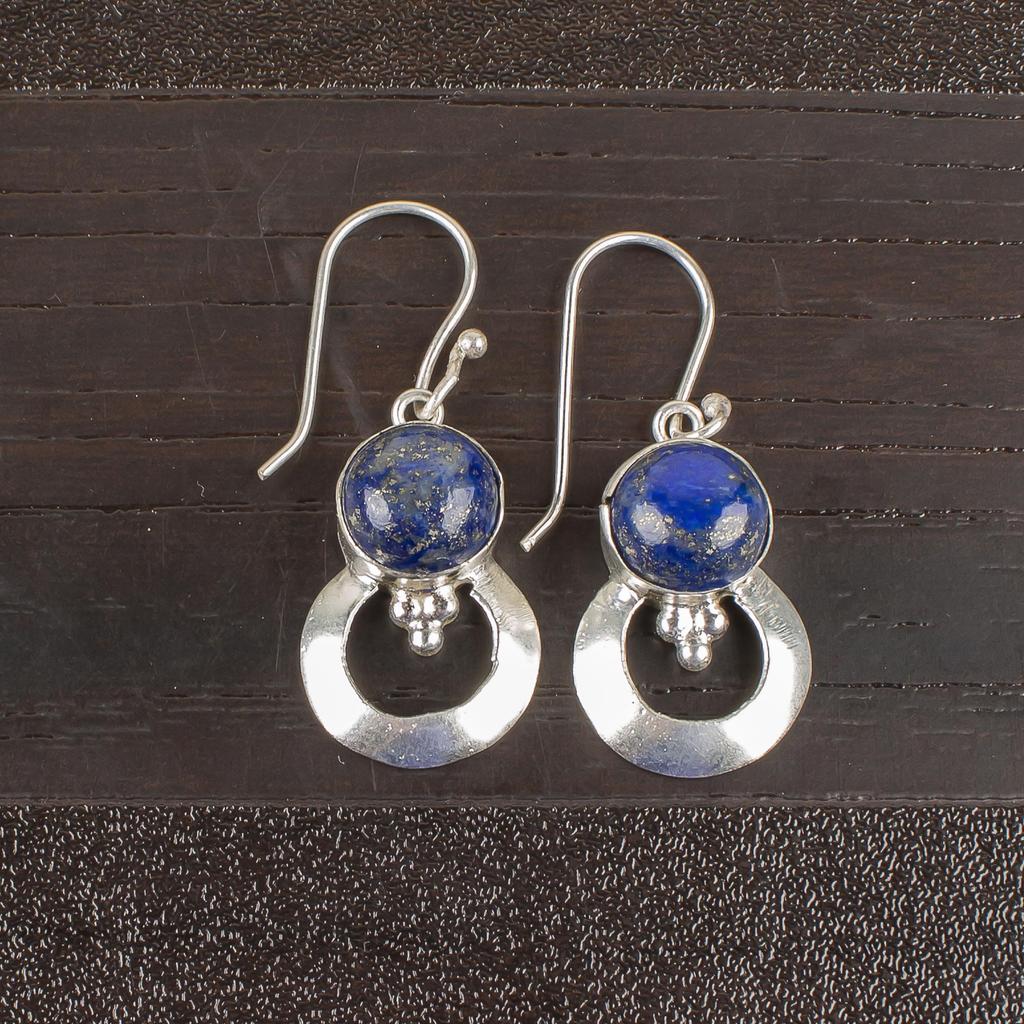 Lapislazuli Ohrringe Handgefertigter Edelsteinschmuck, 925er Sterlingsilber Ohrringe, Schmuck-Ohrringe mit einzigartigem Design