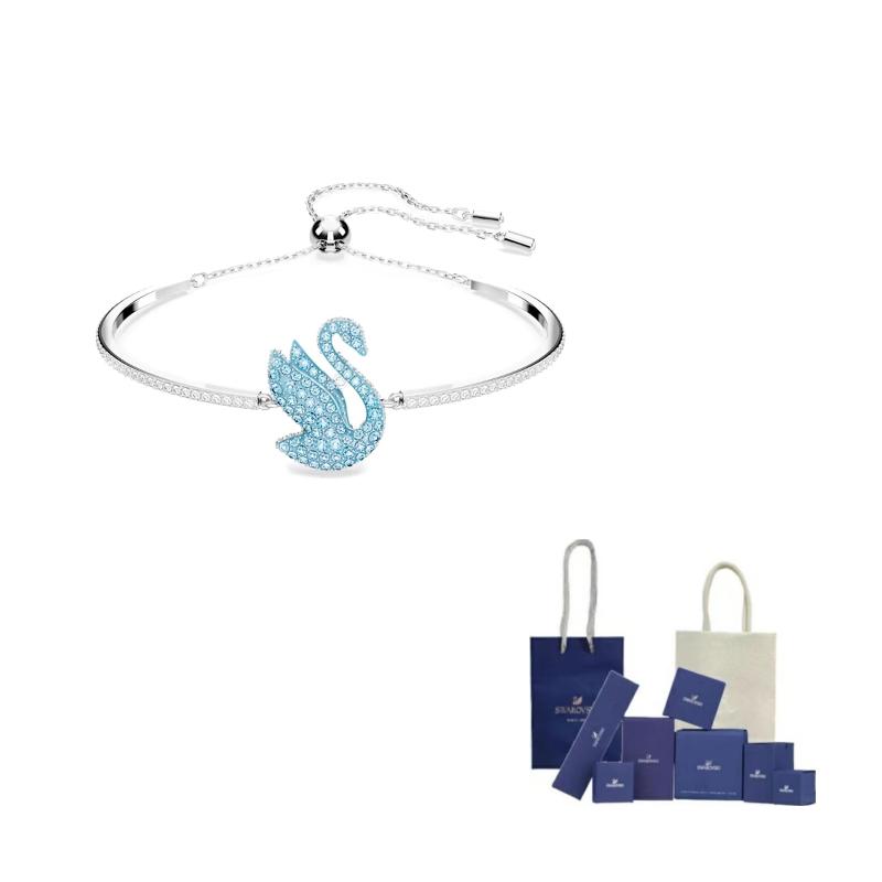 Swarovski Swan Crystal Bracelets Womens Blue F-Original Brand Box And Bag (Color Random) синий