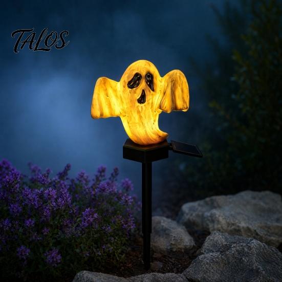 Solar Yard Stake Lamp Halloween Pumpkin Light, Ghost Pathway Outdoor Decorations Lamp, Waterproof Decor Light for Garden Patio Lawn Energy Saving