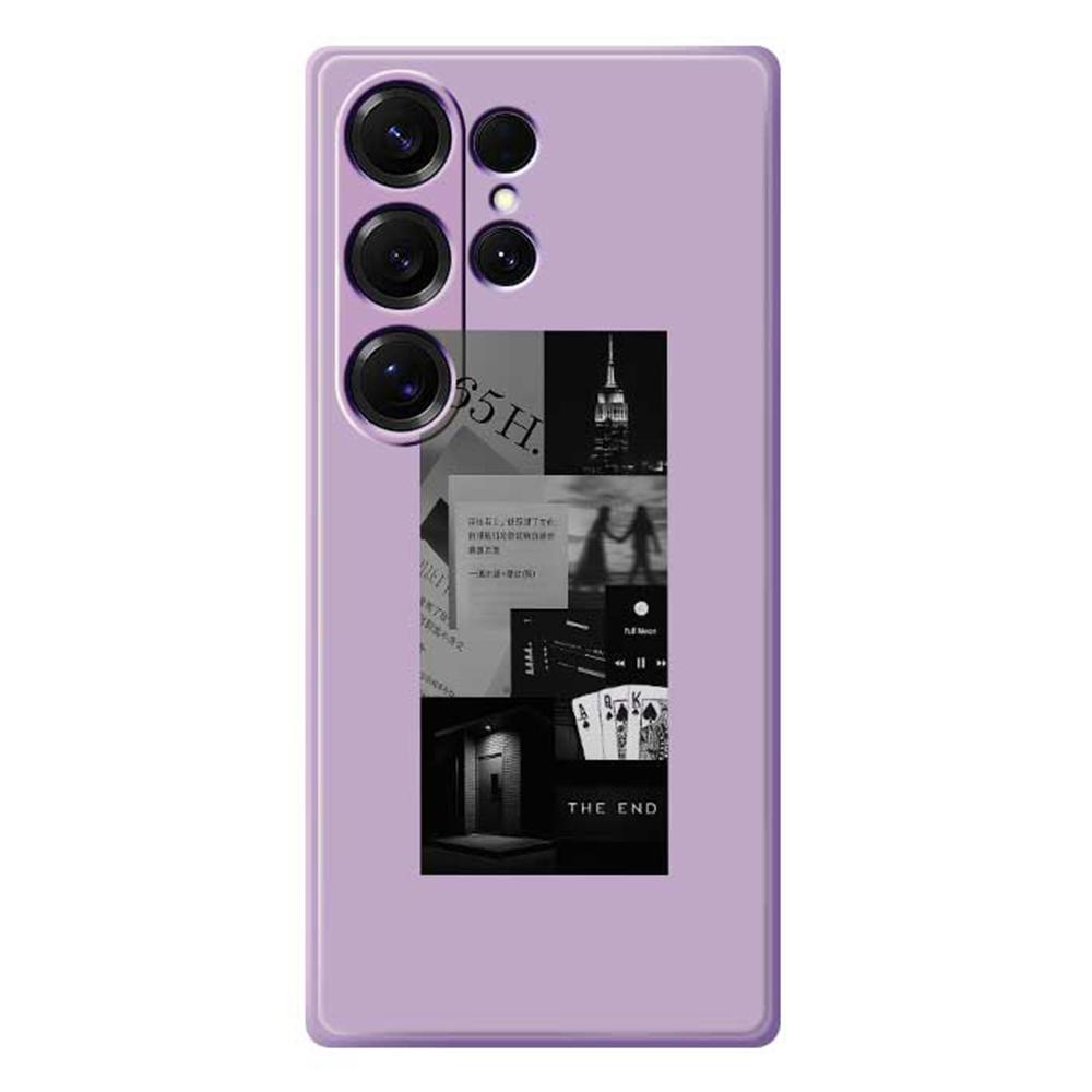 For Samsung Galaxy S25 Ultra Case Stitching Photos Pattern Printing Straight Edge TPU Phone Back Cover