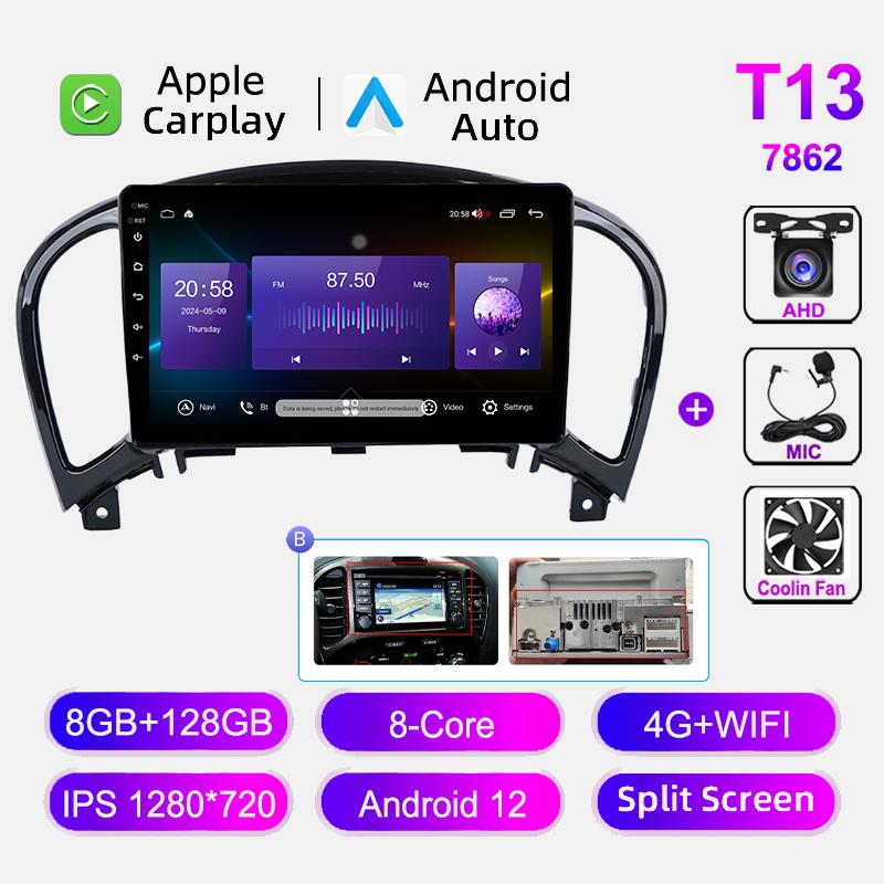 4G WIFI Car Radio Android 12 For Nissan Juke YF15 2010-2014 Multimedia Video Player BT Carplay GPS Navigation Head Unit No DVD