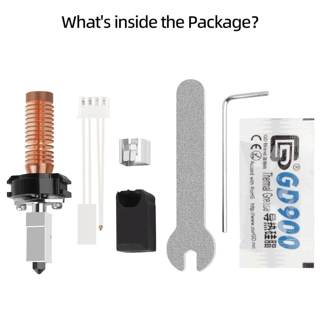 Upgrade Ceramic Hotend Kit for Flashforge Adventurer 5M/5M Pro 3D Printer,Rapid Heating Quick-Detachable 0.4mm Hardened Nozzle+Chrome Plated Brass