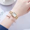 Luxury Women's Watch New Simple Square Full Diamond Digital Quartz Watche Gold Stainless Steel Bracelet Women's Dress Clock