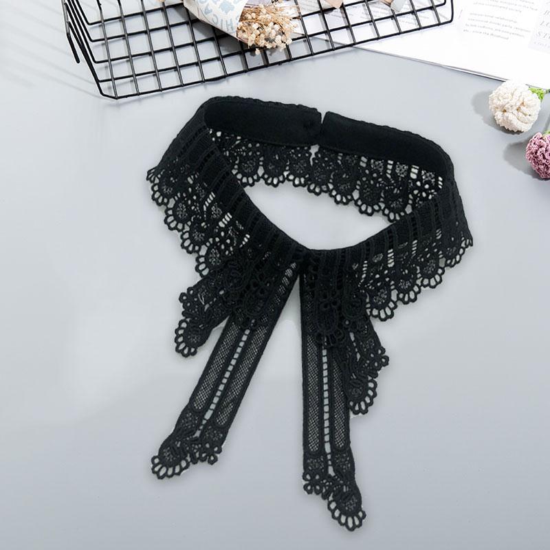 Pearl Fake Collar Shirt Women Detachable Collar Neckline Women False Collar Tie White Lapel Faux Col Women Clothes Accessories