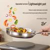 316L Stainless Steel Flat-Bottom Frying Pan with Lid, Non-Stick & No Coating, Multi-Purpose for Stir-Fry