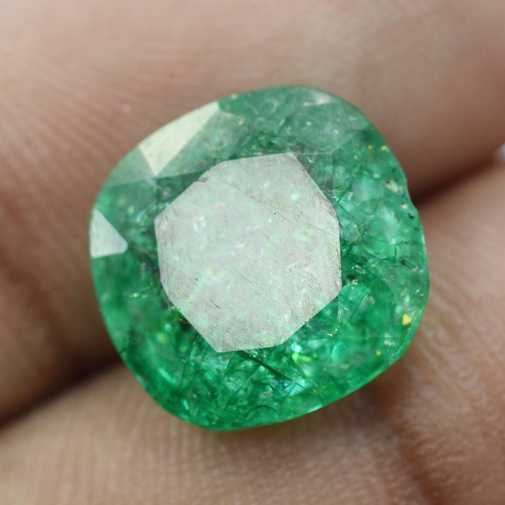 Exkluzivní zelený SMARAGD Muzo PŘÍRODNÍ 6,12 ct Volný drahokam Čtvercový výbrus CERTIFIKOVANÝ
