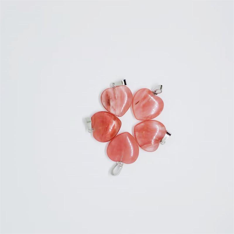 Heart-Shaped Natural Agate Pendant Necklace - 20mm Crystal Stone