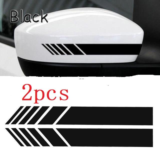 2pcs Car Rear View Mirror Reflective Sticker Car Racing Stripe Decals Sticker Car Styling Decoration Waterproof Fashion Decals