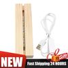 1-5 STÜCKE LED Holz Display Basis Kreativer USB Beleuchteter Ständer Kristall Holz Beleuchtete Basis Ständer 3D Handgefertigt USB Holzbasis Ornamente