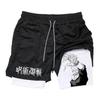 Double-Layer Digital Print Sports Shorts for Adults - Casual Fitness Apparel