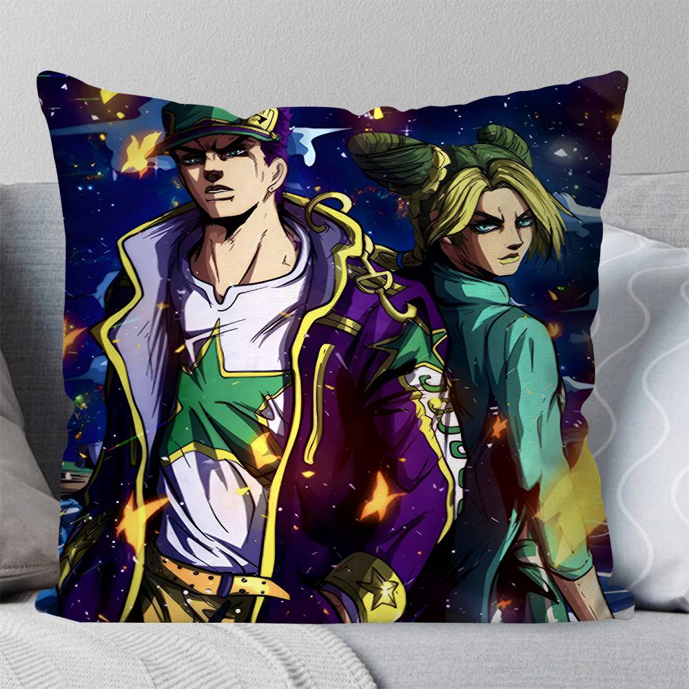 Anime JOJO Bizarre Adventure Pillow Case Square Pillow Bedroom Sofa Leisure Comfort Cushion Car Living Room Home Decoration
