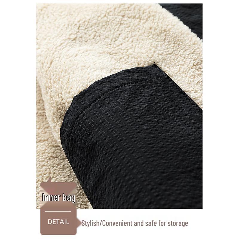 ROMON Men's Plush-Lined Casual Lapel Jacket