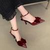 Bow High Heels Sandals Women Pointed Toe Elegant Slippers  New Summer Sexy Wedding Pumps Shoes Designer De Dress Zapatillas