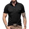 Polo da uomo a maniche corte, casual, per attività all'aperto, golf, tennis, polo, bottoni solidi, magliette estive, allenamento, lavoro, leggere, con colletto, per uomo