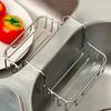 Heavy Duty Sink Sponge Holder Stainless Steel Sink Saddle Dish Brush Holder  Countertop Storage