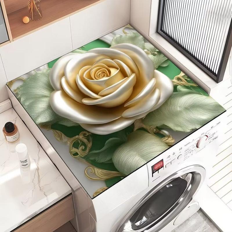 Elegante funda floral a prueba de polvo y de secado rápido para refrigerador y lavadora