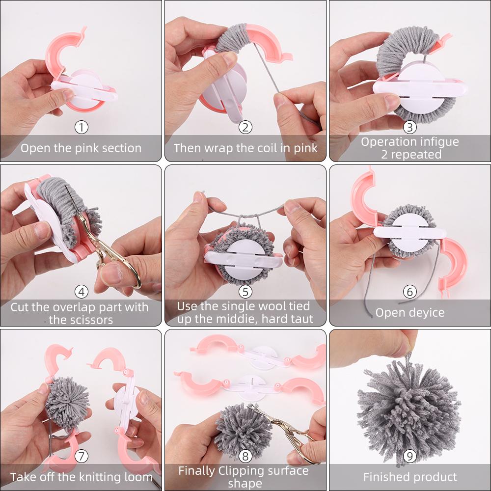 1Set DIY Handmade Wool Yarn Ball Weaving Making Tool, Manual Knitting Ball Maker Tool Kit, suitable for Crochet Round Yarn Balls