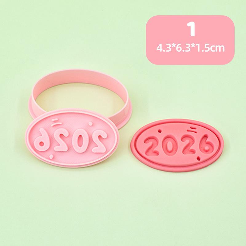 Year Of The Horse Cookie Cutters Chinese New Year 3D Cartoon Horse Shape Pressable Biscuit Mold Cookie Stamp Kitchen Baking Tool