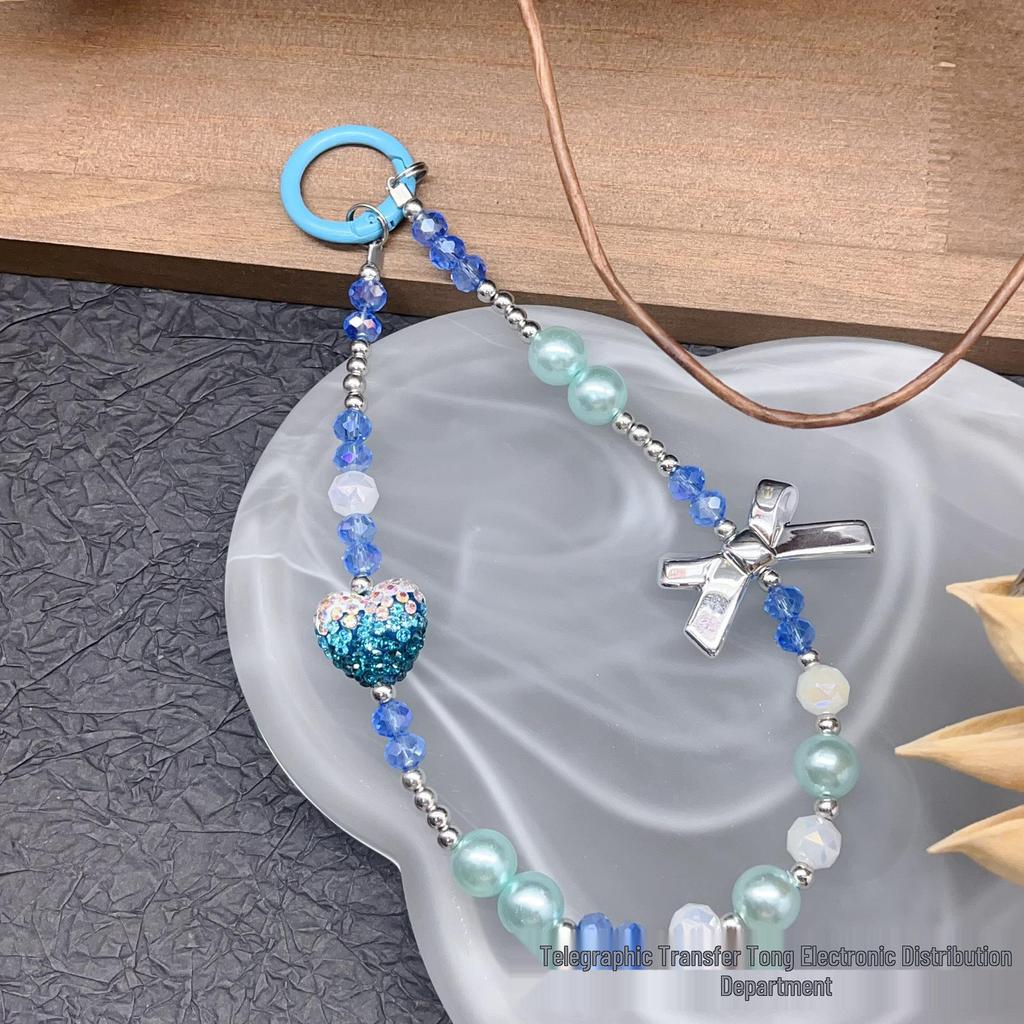 Lux Rhinestone Butterfly Heart Crystal Phone Chain & Keychain Accessory for Women