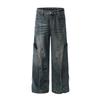 Mens Relaxed Fit Streetwear Denim Pants - Heavyweight Washed Cotton Wide Leg Multi-Pocket 2025