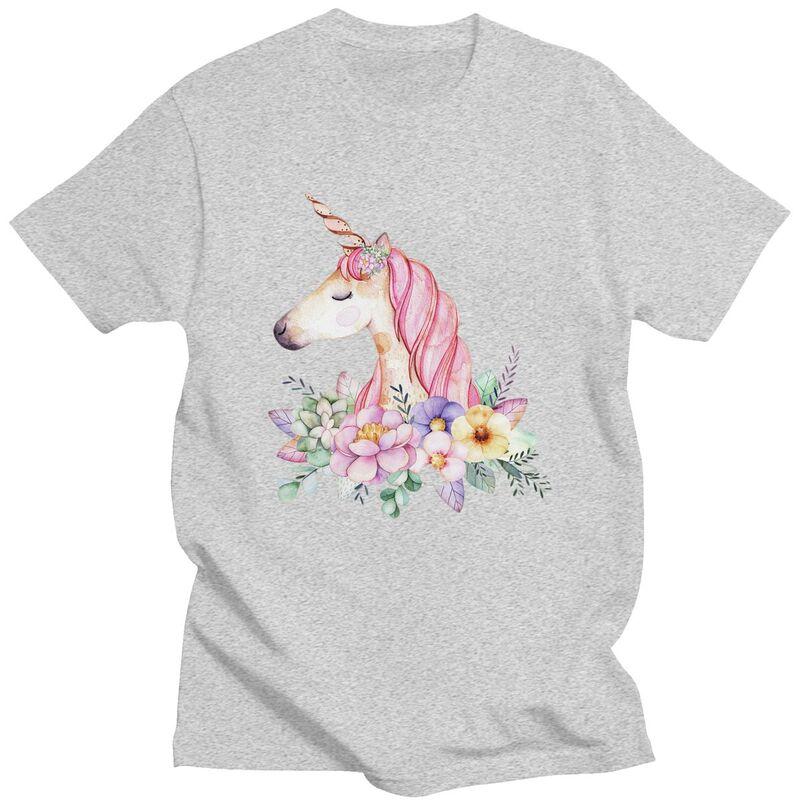 Custom Cute Cartoon Unicorn T Shirt for Men 100 Cotton Tshirt Tees Tshirt