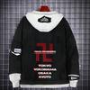 Tokyo Revengers Anime Denim Jacket Fake Two-piece Hoodie Men Youth Streetwear