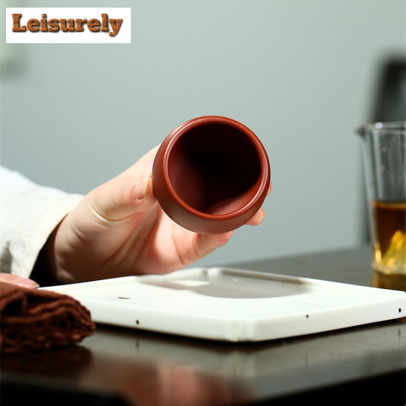 2pc/lot Chinese Dahongpao Purple Clay Tea Cup Handmade Portable Small Tea Bowl Puer Teaware Mug Zisha Teacup Master Cups 75ml