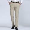 Men's Summer Cotton Casual Pants – Lightweight, Mid-Rise, Straight-Leg, Suitable for Middle-Aged and Elderly