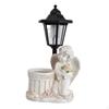 Angel Statue with Solar Lantern Outdoor Garden Figurine Planter Decorative