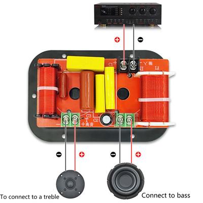 2 Ways Audio Speaker Crossover Treble+Bass Frequency Divider Crossovers Speaker Filters DIY For Home Theater