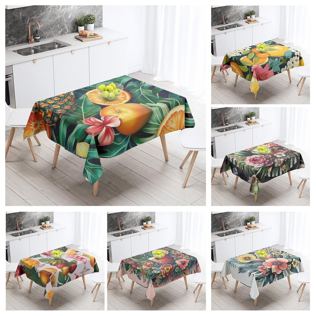 Food Theme Tablecloth Waterproof and Oil-proof Tablecloth Nordic Style Kitchen Tablecloth Modern Home Decoration