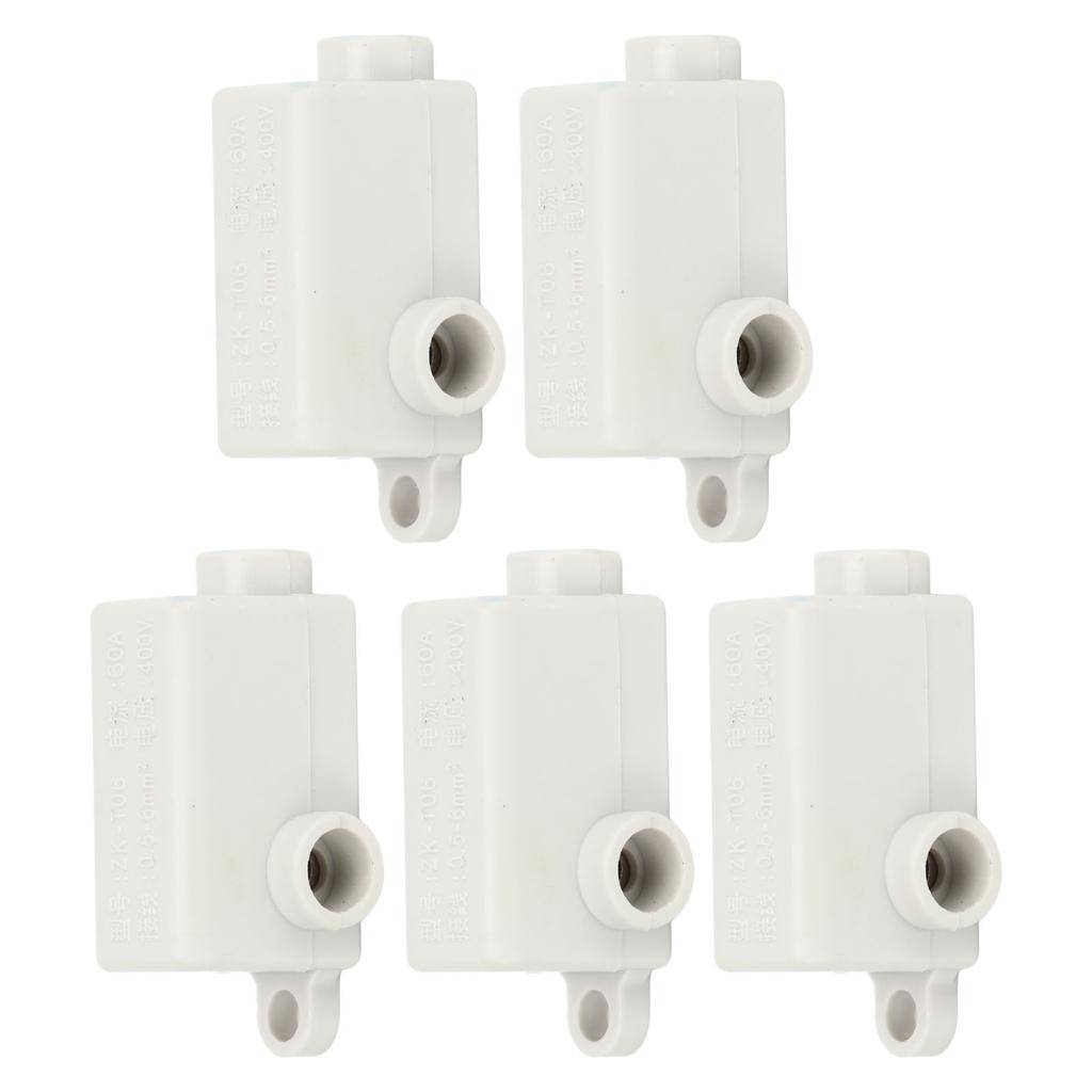 5pcs Quick Terminal Blocks T Type Electroplated Copper Joint High Power Electrical Cable Junction Box 400V