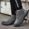Mens Work Boots  Fashion Outdoor Steel Toe Cow Leather Steel Toe Shoes Men Anti Slip Puncture Proof Safety Shoes Boot Man