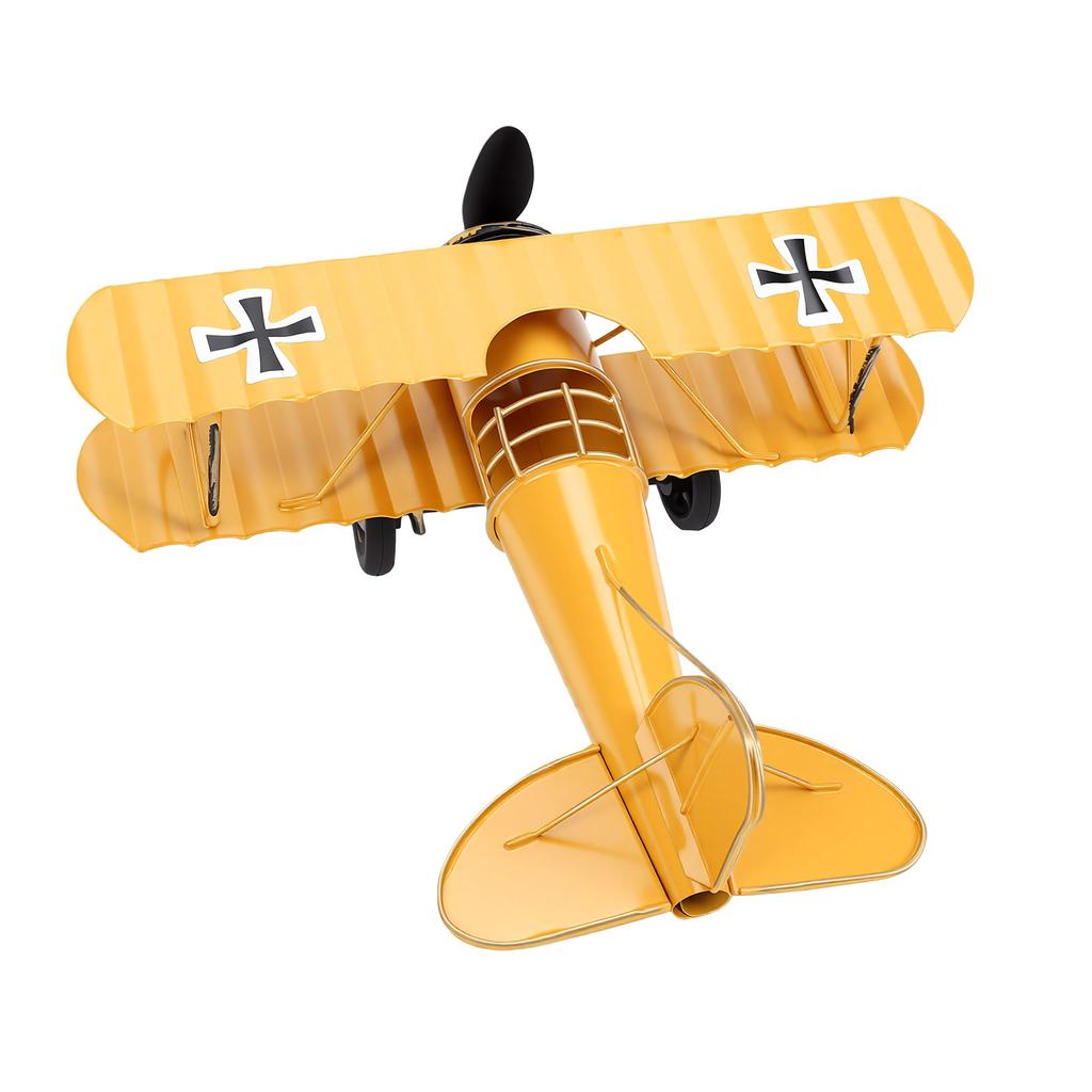 Vintage Metal Airplane Model Biplane Table Decor Figurine Iron Craft for Home Bookshelf Office