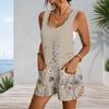Plus Size Womens Tank Short Romper With Pockets
