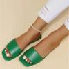 Fashion Single Slide Sandals Solid Color Women Slippers Summer Outdoor Sandy Beach Open Toe Flat Shoes