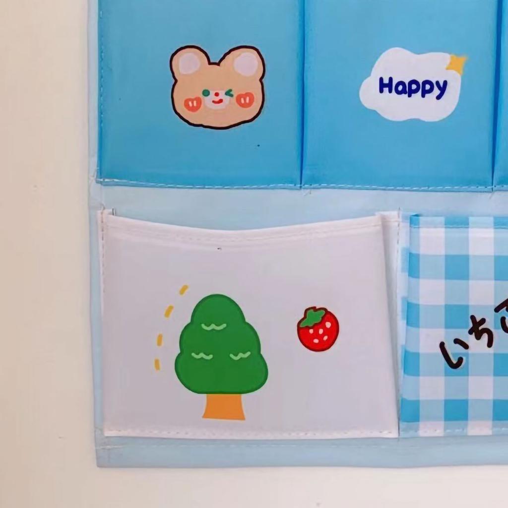 Wall Hanging Storage Bag Fabrics Door Wall Mounted Storage Pockets Home Decoration for Dormitory Bedside Closet Large