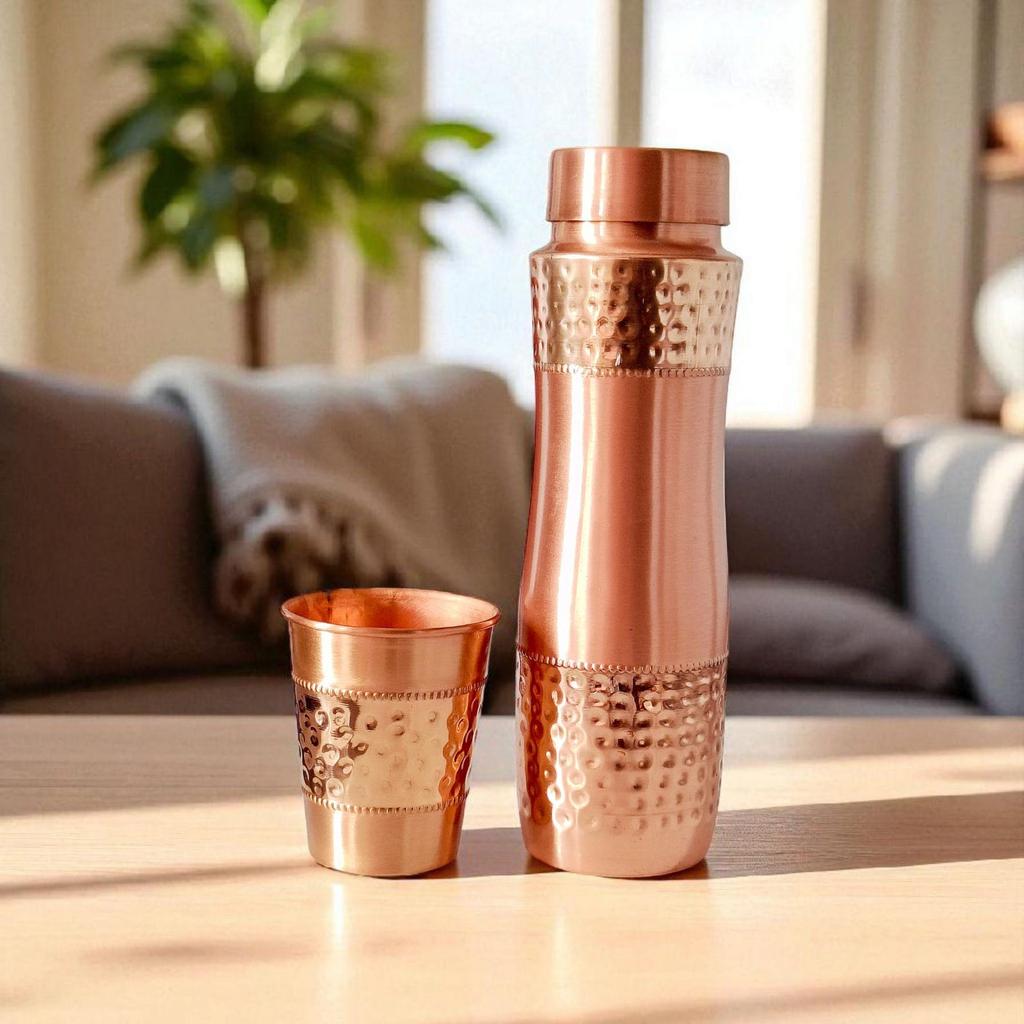 Pure Copper Bottle for Drinking Water – Stylish Ayurvedic Bottle