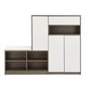 Shoe Storage Bench & Shoe Cabinet, Multifunctional Shoe Rack with Upholstered Seat, Versatile Shoe Storage Solution with Adjustable Shelves for The