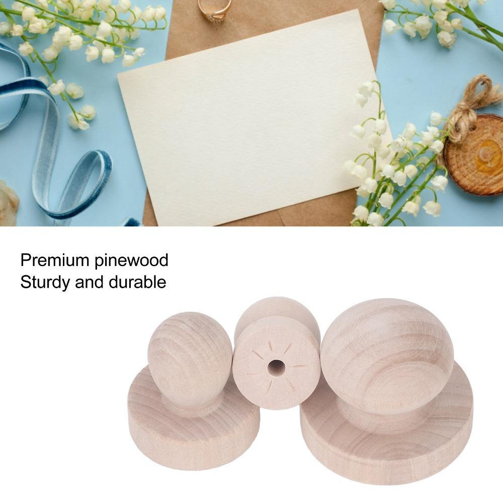 15pcs Wood Stamps Pinewood Wooden Stamp Handle Smoothing Surface Comfortable Grip Stamp Handle Wood Knobs Embossing Stamper
